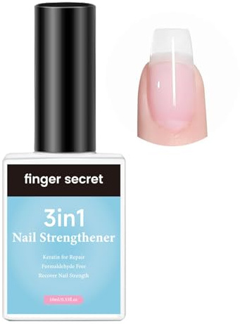 Nail Strengthener for Weak Nails - 10ml Clear Nail Polish Strengthening for Damaged Nails - Extra Strong Nail Polish Strengthener for Nail Growth