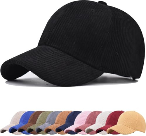 DURINM Casquette de Baseball Classique Unisexe Chapeau en Velours Légère Douce d'hiver Femme Velours Côtelé Vintage de Soleil Femme Respirant pour Voyage en Plein air