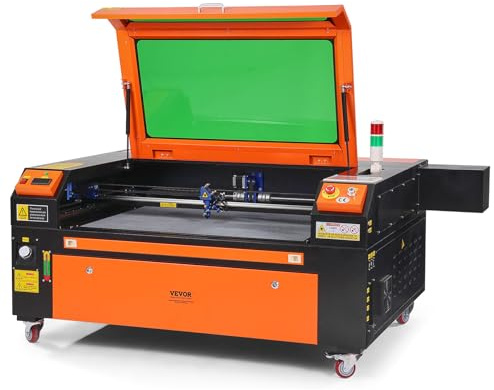 VEVOR Grabador Láser de CO2 100 W, 60 x 90 cm, 19,7 IPS, Máquina Grabadora Láser Asistencia de Aire Bidireccional Compatible con LightBurn, CorelDRAW, AutoCAD, Windows, Mac OS, Linux, para Acrílico