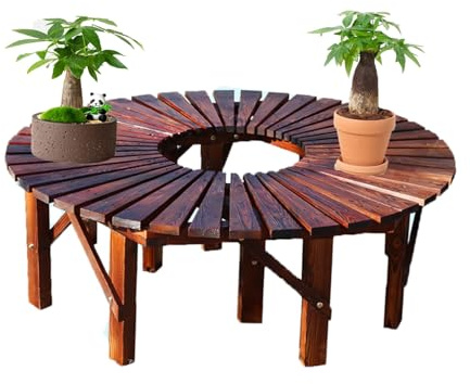 BZJPRFC Banco De Árbol Redondo For Exterior, con Listones De Madera Maciza, For Jardín, Decoración De Muebles, Extensible Infinitamente, For Patio, Parque Y Césped