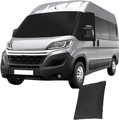 Cubierta para parabrisas delantero para Fiat Ducato X250/290 para Peugeot Boxer 2006-2025, 600D impermeable para parabrisas externo, opaca, térmica, cubierta de ventana delantera, protección contra