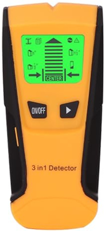 Lawnoval TH210 - Rilevatore digitale LCD per legno, metallo e fili in tensione x3 in 1, rileva legno fino a 38 mm, metallo e tensione AC, giallo