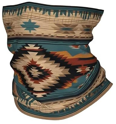 Slangduk aztekmönster multifunktionell duk halsduk 50 x 25 cm | Etno-design i aztekstil – andas, lätt och mångsidig för utomhus, sport, resor och vardag.