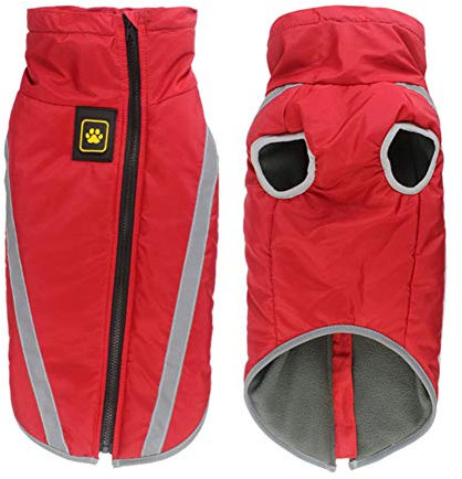 FEimaX Hundemantel Hundejacke wasserdichte Reflektierende Wintermantel mit Fleece Gefüttert Hund Welpen Warm Mantel Haustier Kleidung Wintermantel für Kleine Mittlere Große Hunde