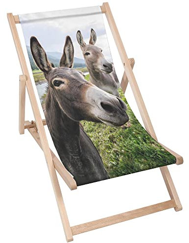 DreamRoots Liegestuhl Klappbar Holz aus Buchenholz, bis 130 kg belastbar, 3-Fach verstellbare Rückenlehne, waschbarer Polyesterbezug