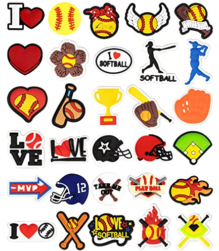 CUNUEN Softball Schuhanstecker Für Croc Schuh Anstecker Schuhanhänger Zubehör Sport Charms Pins Für Clogs Dekorationen