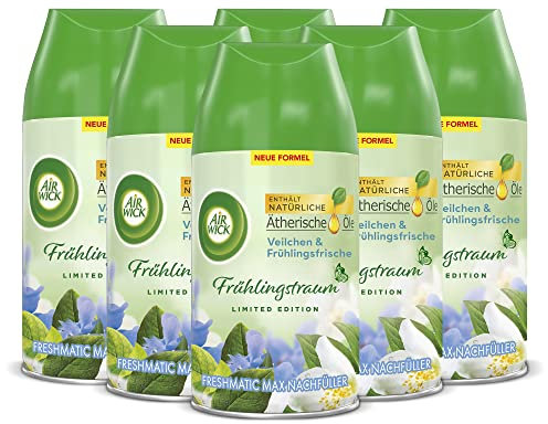 Air Wick Freshmatic Max Raumspray – Nachfüller für den Air Wick Freshmatic Max – Duft: Veilchen und Frühlingsfrische – 6 x 250 ml Nachfüller Raumduft und Lufterfrischer