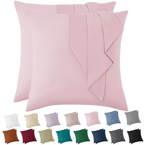 Vielit Kissenbezug 80x80 Rosa Weich Kopfkissenbezug 80x80 2er Set Mikrofaser Kissenbezüge 80x80 Pillowcase Deko Kissenhülle Für Kissen 80x80 Öko-Zertifikat Resistent Hypoallergen