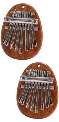 Vaguelly 2stücke Mini Holz Kalimba Mit Tasten Und Umhängeband Tragbares Daumenklavier Musikinstrument Für Anfänger Und Langlebig Und Handgefertigt Für