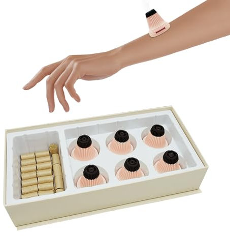 Moxibustion Box,CEIEVER Moxibustion Werkzeug mit 60 Stück Moxibustion Stick Moxa-Rollen Moxa-Sticks Temperatur je nach Bedarf einstellbar Moxa Akupunktur Therapie Moxibustion Heilbox (Kamelfarbe)