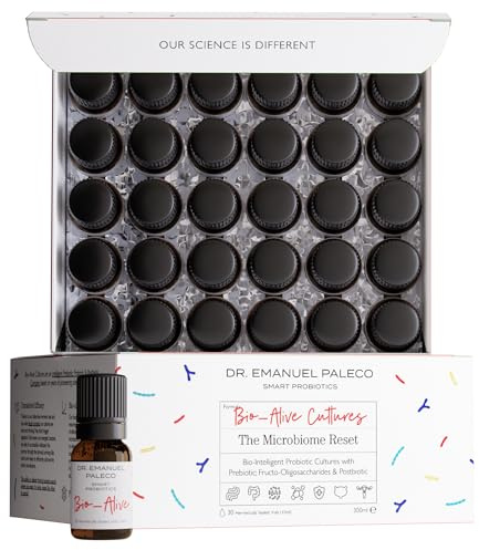 Dr. Emanuel Paleco 300 Billion Symbiotics · Probiotics & Prebiotics for Gut Repair – Best IBS Tribiotic & Chronic Microbiome Health Treatment – Probiotic Relief for Women Men – 30 Live Liquid Vials