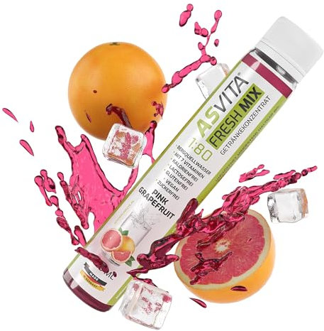 AsVita Getränkekonzentrat Fresh Mix 1:80-25ml Fresh2Go - Sirup für Wassersprudler zuckerfrei, kalorienarm - 26 leckere Getränkesirup Geschmacksrichtungen (Pink Grapefruit)