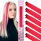 WENNALIFE 12 brins meches cheveux rouges pour enfants, mèche de cheveux à clipser. Extensions de cheveux bariolés, pour les cheveux d'enfants,rajout cheveux tresses, idées pour les parties.