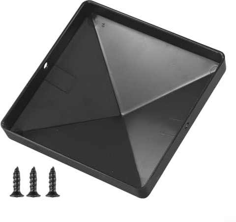 Capuchon de poteau de clôture en plastique noir, convient pour clôture extérieure en bois de 10,2 x 10,2 cm (1 pièce)