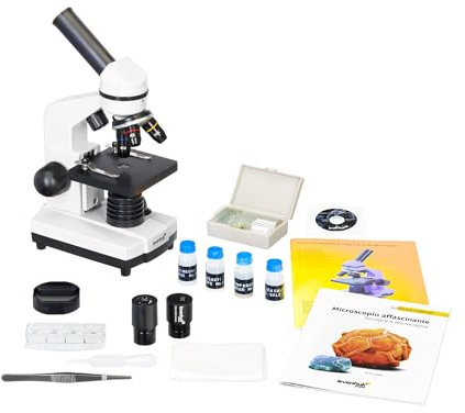 Microscopio Digitale Portatile Levenhuk Rainbow D2L 0,3M – Fornito di Fotocamera, Software e Kit per Esperimenti