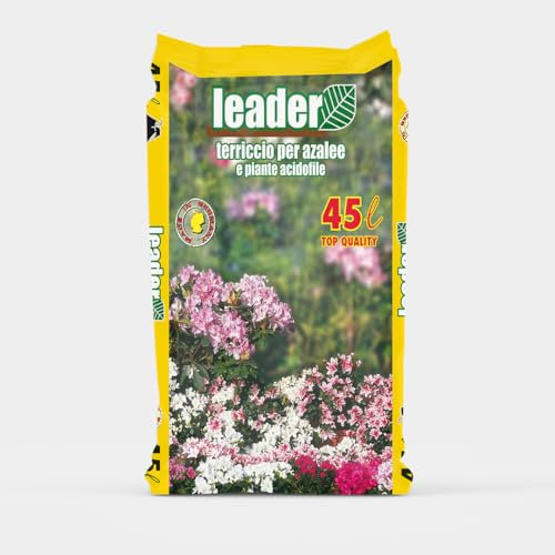 LEADER, Terriccio Per Azalee, Rododentri, Ortensie, Camelie e Altre Piante Acidofile, Garantisce Sviluppo delle Radici e Drenaggio, Previene Ristagni D'Acqua e Marciume, Sacchetto da 45L