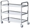 VELPAX 3-stufiger Catering Servierwagen, Edelstahl Küchen-Esswagen 75x40x83,5 cm, geräuschlos rollend für klinische Lagerung Küche Hotel Schönheitssalon
