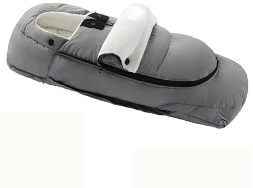 Kinderwagen-Schlafsack, doppellagig, dick, warm, winddicht, universeller Baby-Schlafsack (grau, 46 x 88 cm)