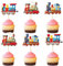 Blumomon 24 Stück Zug Cupcake Toppers Geburtstag des Jungen Cupcake Toppers Dekoration Zug Kuchen Dekorationen Train Dekoration