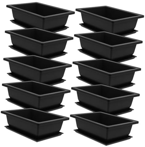SUPVOX Lot De 6 Pots De Fleurs en Plastique avec Supports pour Plantation De Rosiers Miniatures Et De Légumes