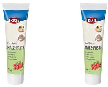 Trixie Pasta de malta Red Berry | Paquete Doble | 2 x 100 g | Complemento alimenticio para conejos y roedores pequeños | Con 70% de malta y 12% de fruta | Como golosina o para refinar el alimento