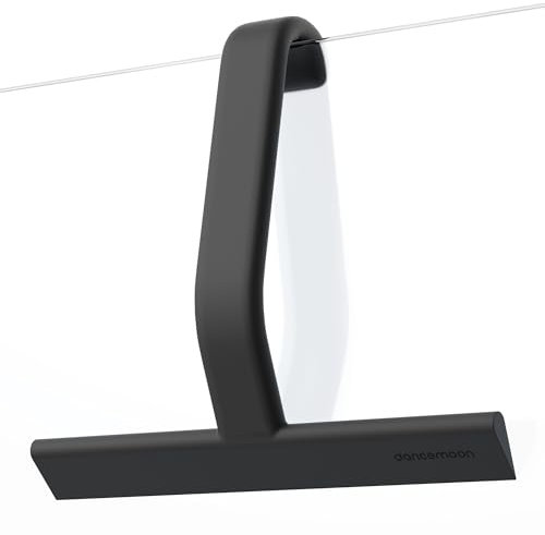 dancemoon JustHang Shower Squeegee for Shower Doors, All-one-Piece Silicone with Built-in Hook Design for Easy Hanging and Cleaning, 25 cm, Black