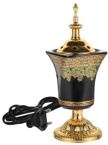 SOLUSTRE Bruciatore di incenso elettrico in ceramica araba Censer per camera da letto, aromaterapia, profumo decorativo e