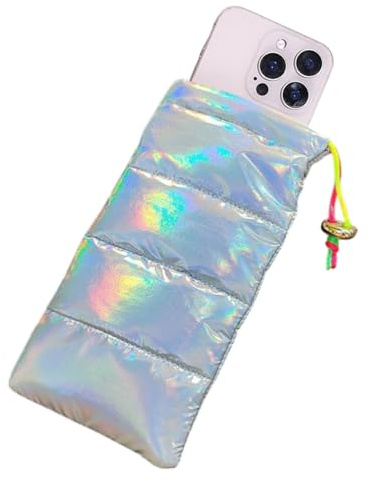 MOPZIJA Custodia Termica Per Cellulare Cover Raffredda Telefono Borsa Termica Universale Compatibile iPhone 14 13 12 Plus X Samsung Galaxy Argento
