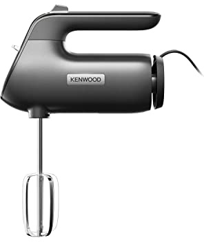 Kenwood HMP50.000BK QuickMix+ Handmixer mit Edelstahl-Rührstäben und Knethaken, ergonomischer SureGrip-Griff