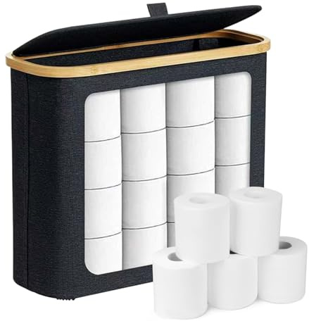 Dopsyesn Organisateur De Papier Toilette | Porte Rouleaux Papier Toilette 12 Rouleaux | Bac Debout avec Couvercle pour Mouchoirs Angle Étagère Placard,Étagère d'angle Meuble au Sol pour