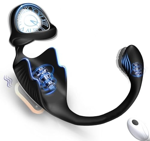 Vibrador Anal Dildo Estimulador Prostata con Anillo Vibrador, Plug Anal Vibradores para Hombres, Consoladores.. para hombre con vibración, Vibradorador Hombre Juguetes Eróticos para Pareja Sexuales