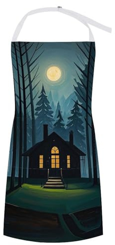 KLJHNVBM The Black Hut Apron with Pockets for Men & Women - Adult Waterproof Bib Apron, Adjustable Neck Chef Kitchen Bib Aprons for Cooking, Baking, BBQ, Kitchen, Gardening