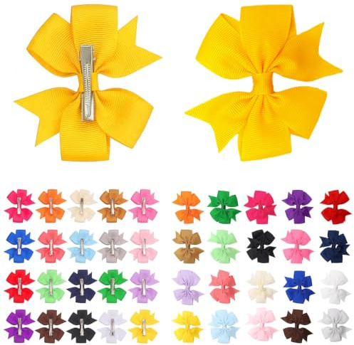 40 Pcs Hair Bows for Girls, 8cm Alligator Clips Set