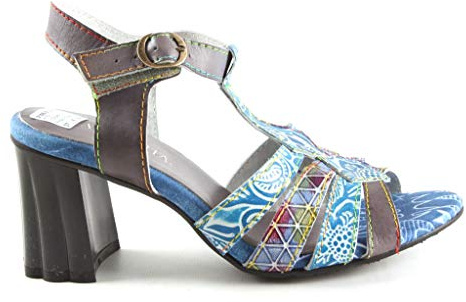 Laura Vita Femme Ficdjio 02 Sandales Peeptoe, Bleu Bleu, 38 EU