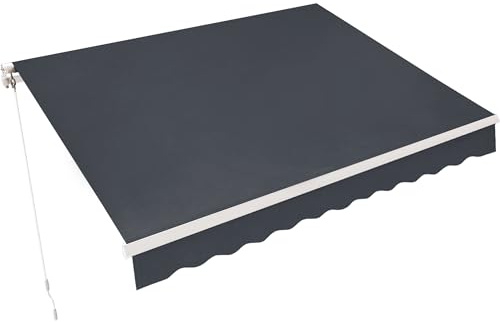 MCombo 13.2x7.8 Feet Manual Retractable Patio Door Window Awning Sunshade Shelter Outdoor Canopy,1308 (Grey, 13.2'(L) x 7.8'(W))