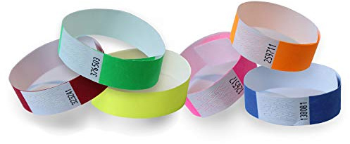 Pack 600 Pulseras papel TYVEK para eventos 19mm Multi colores