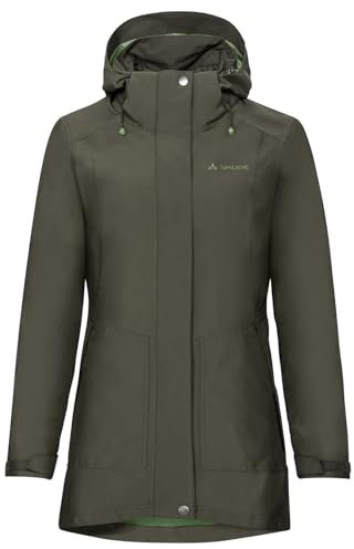 VAUDE Idris III 3-in-1 Parka Damen – Damen-Winterjacke wasserdicht, winddicht & atmungsaktiv mit Eco-Finish, Damen-Doppeljacke mit wärmender Hybrid-Innenjacke – in Khaki, Größe: 40
