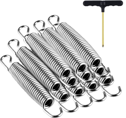 UROVIBOSCR Trampolin Federn für CalmMax, Skywalker, BCAN, 12 Stück Edelstahl-Ersatzfedern (14cm Trampolin Federn)