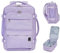 WANDF Zaino per bagaglio a mano 45x36x20cm per Easyjet Airlines, borsa da viaggio bagaglio a mano sottosedile con scomparto bagnato, zaino laptop da 17 pollici uomo e donna (Viola)