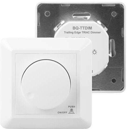 LED Dimmer, 230V Dimmer für LED Lampen & Glühlampen Weiß Lichtschalter UNIVERSAL Einbaudimmer Dimmschalter 5-300W Dimmbare Glühlampe und Halogenlampe