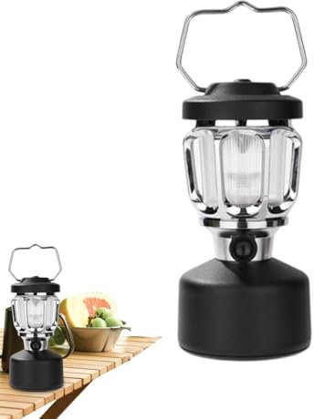 Linterna de camping recargable, lámpara LED de tormenta de 19 cm, linterna de camping al aire libre de 3,7 V, luz impermeable IPX4 con banco de energía de 10400 mAh, ideal para campamentos, senderismo