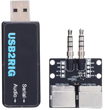 BONKZEBU Integrated Digital Modes Interface USB Sound Card Serial Port 2 in 1 for Amateur Radio with Built in Sound Codec ABS Material 53x23x14mm