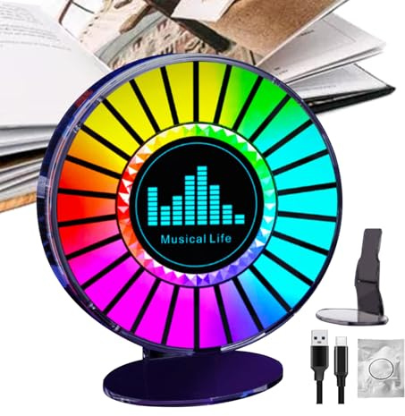 Lampe D'ambiance Rythmique – 5,8x5,8x2,2 Cm ABS | Lampe De Prise De Son Avec Tablettes De Parfum | Barre Lumineuse LED Activée Par Le Son | Lumières Créatives De Synchronisation De Musique De Bure
