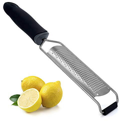 Granny's Kitchen Grattugia Limoni Lunga e Stretta - Zester Affilata in Acciaio Inox per Scorza di Agrumi Parmigiano Zenzero Formaggio Stagionato