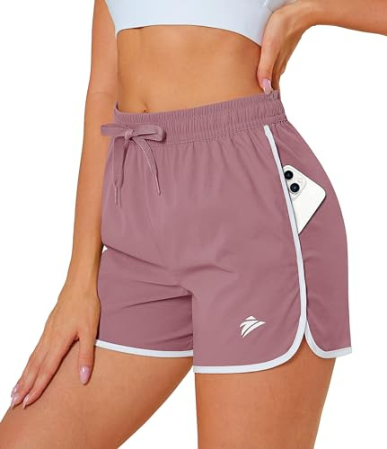 MAGCOMSEN Women‘s Athletic Shorts Running Workout Gym Pockets Quick Dry