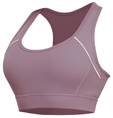 Paeceioni Sports Bras Women High Impact, Seamless Racer Back Padded Support Comfort Bra, Adjustable Running Bra Women High Impact, Ladies Sports Bras for Yoga Gym Workout Fitness Bean Paste Red(S)