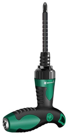 Tournevis à cliquet, tournevis multi-embouts | Tournevis à cliquet multifonctionnel télescopique en forme de T | Tournevis à cliquet multifonctionnel réglable de type T à double usage pour