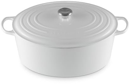 Le Creuset Forno olandese ovale in ghisa smaltata, 15,5 qt, bianco
