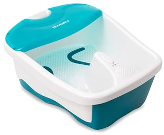 Homedics Deep Relaxation Foot Spa and Massager with Heat/Keep Warm Technology and Relaxing Bubbles, Smooth Footbed and ACU-nodes for Gentle Massage, for up to 10.5 UK Size Feet, White/Blue