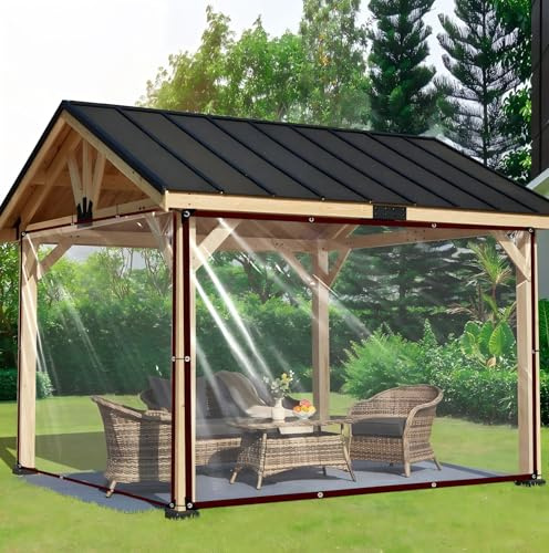TBXWLRF Tarp Waterproof - Clear Tarps 7X12FT with Grommets, Clear Vinyl Patio Enclosure Plastic for Windows Winter Outdoor Plant Garden Chicken Coop Porch Gazebo Lonas